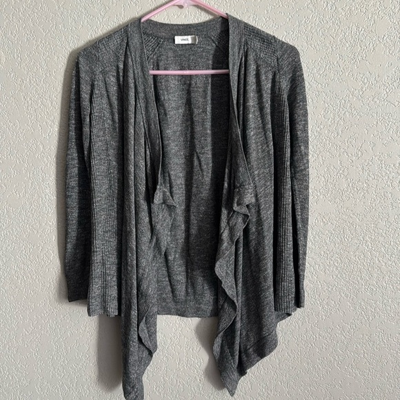 Vince Cardigan Sweater Women XS
 Grey Wool Blend Open Front Long Sleeve - Picture 1 of 7